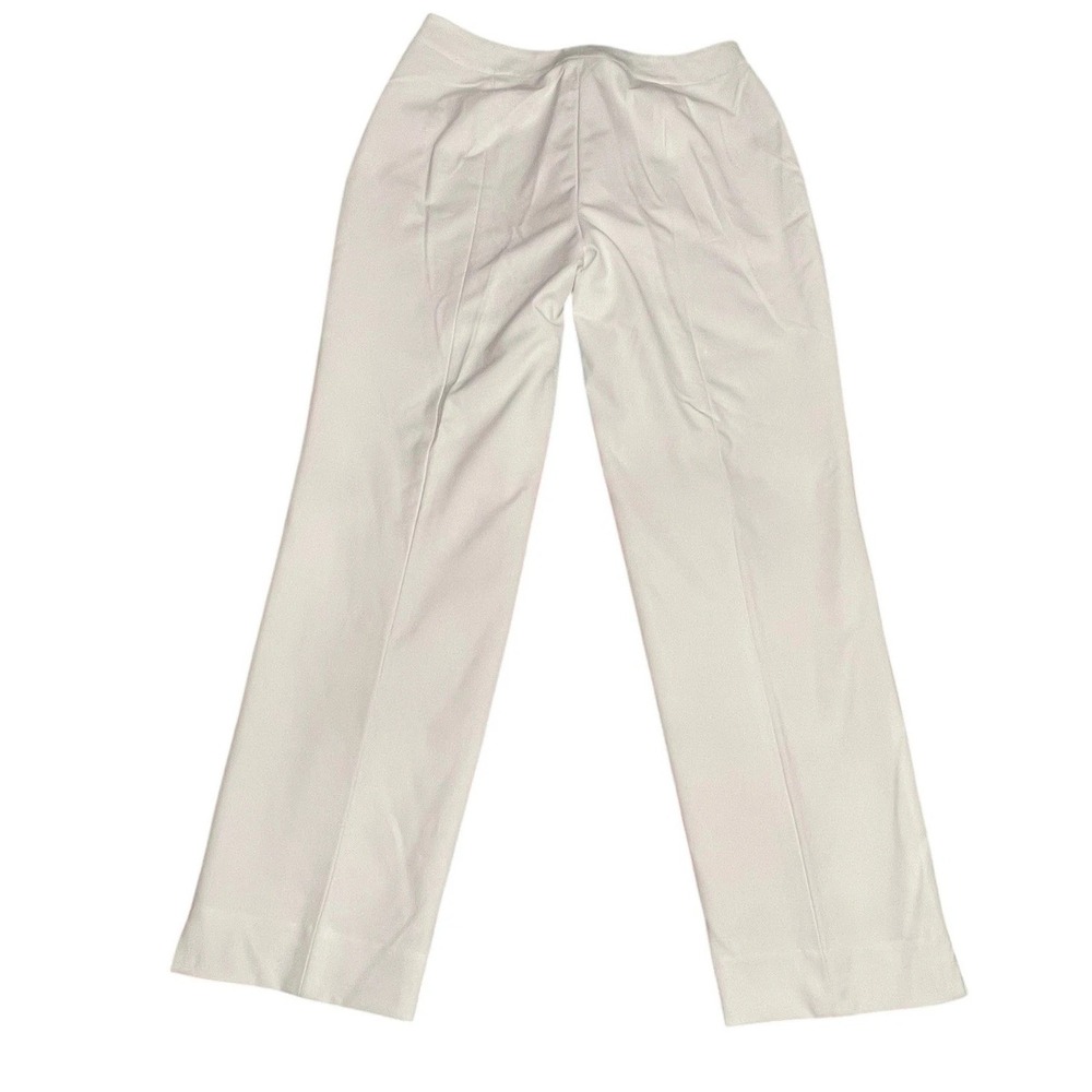 Talbots Pleated White Hollywood Ankle Pull On Pant Size 12 Career Office Preppy - Picture 2 of 12